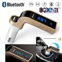 OkaeYa-LCD Bluetooth Car Charger FM Kit MP3 Transmitter USB Handsfree Mobile ( Gold )